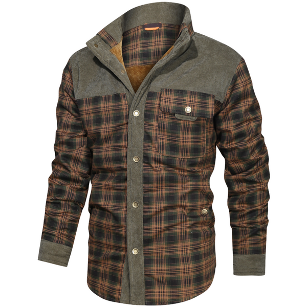 Thick Warm Men’s Plaid Fleece Jacket