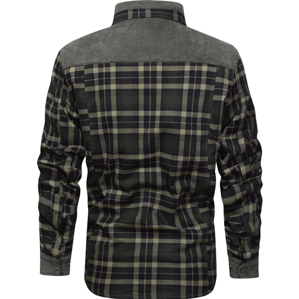 Thick Warm Men’s Plaid Fleece Jacket