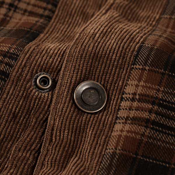 Thick Warm Men’s Plaid Fleece Jacket