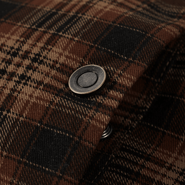 Thick Warm Men’s Plaid Fleece Jacket