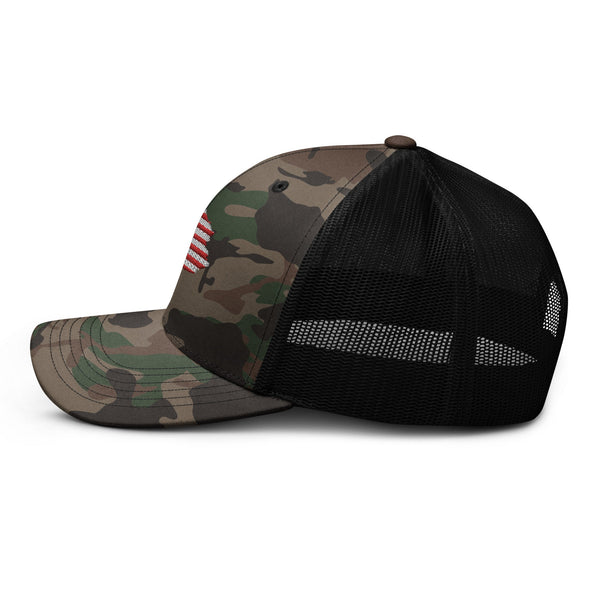 US Flag Camo trucker hat