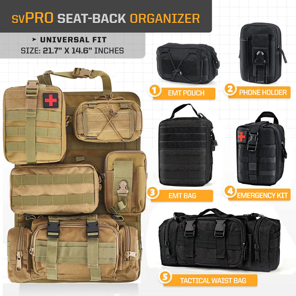 Tactical MOLLE Seat Organizer Full Set