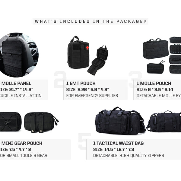 Tactical MOLLE Seat Organizer Full Set